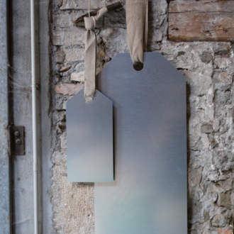 Etiquette en métal galvanisé à suspendre